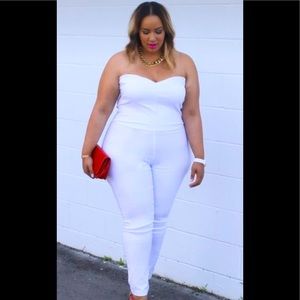 White Strapless Jumpsuit